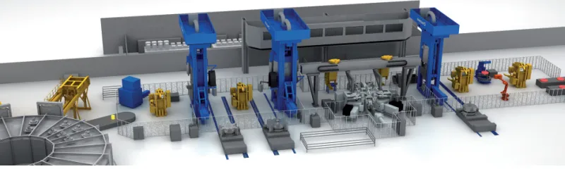 3D Diagram of Wheel Production Line